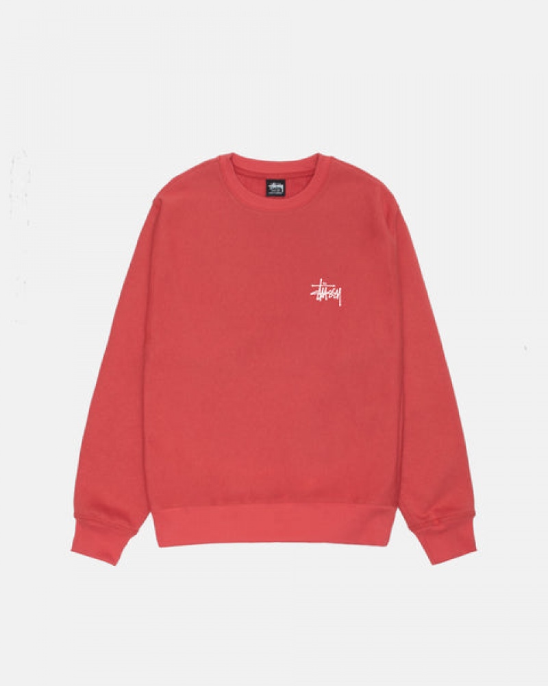 Stussy Basic Stussy Crew Moški Puloverji Rdeče Slovenija | UFN-0690