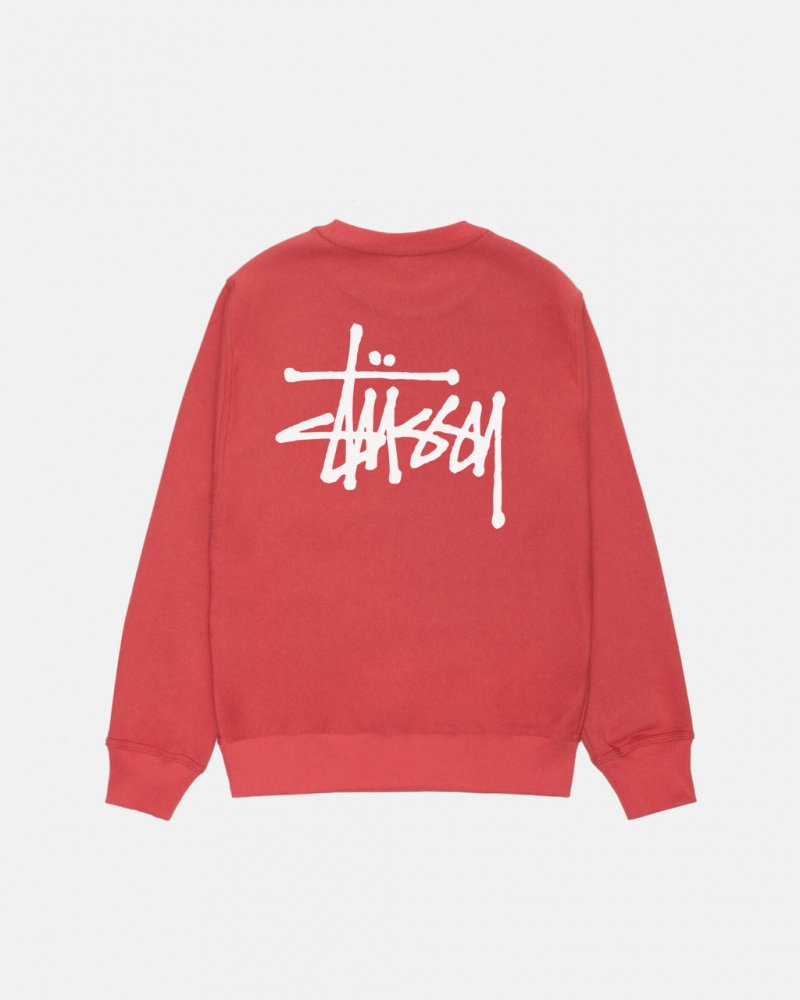 Stussy Basic Stussy Crew Moški Puloverji Rdeče Slovenija | UFN-0690