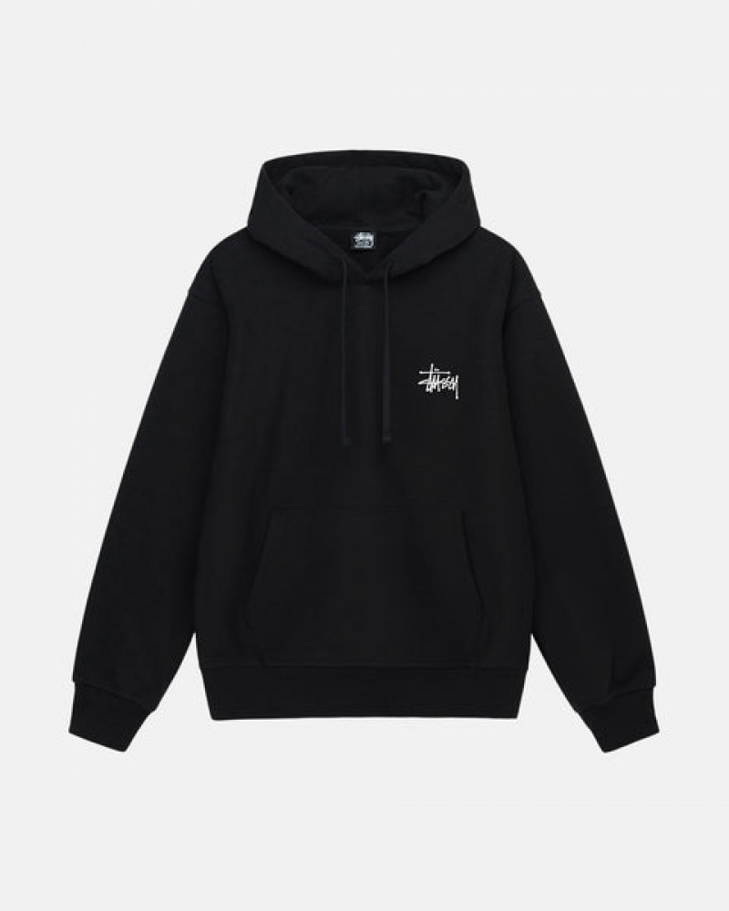 Stussy Basic Stussy Hoodie Moški Pulover s Kapuco Črne Slovenija | COH-4125