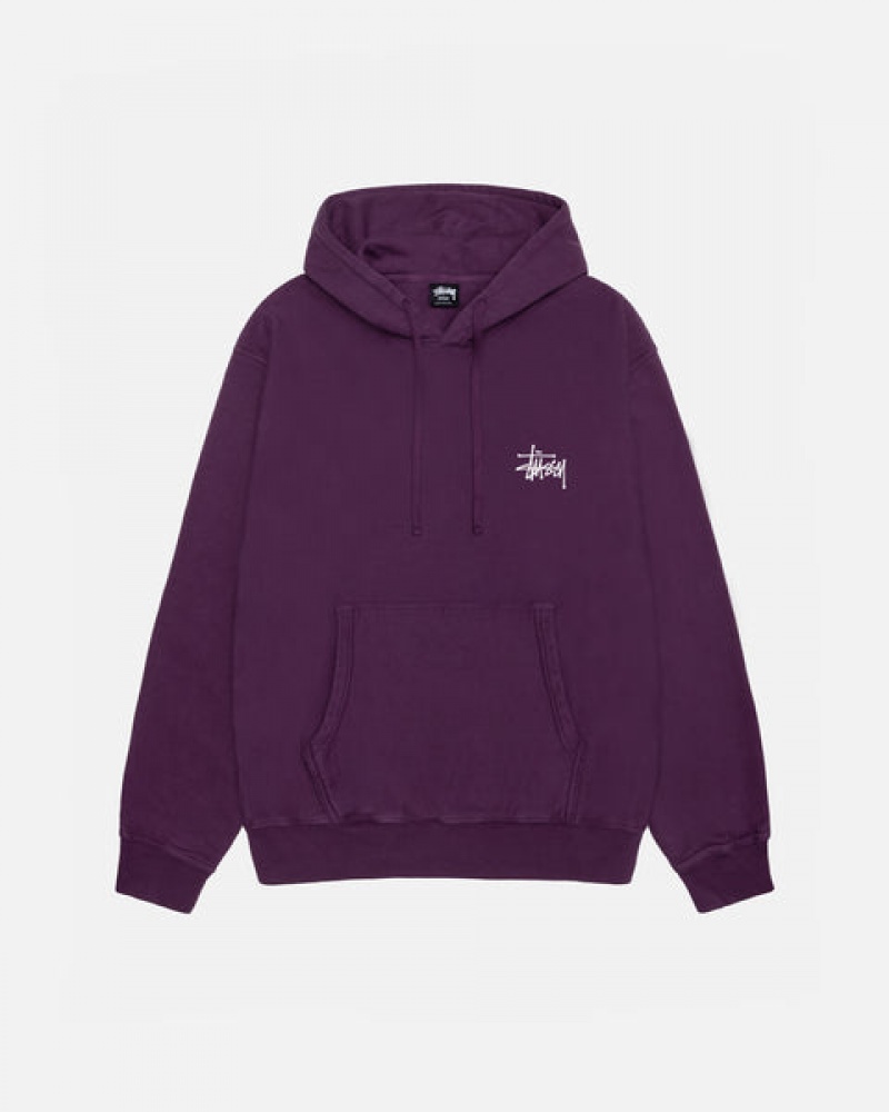 Stussy Basic Stussy Hoodie Pigment Dyed Moški Pulover s Kapuco Vijolične Slovenija | PCG-8613