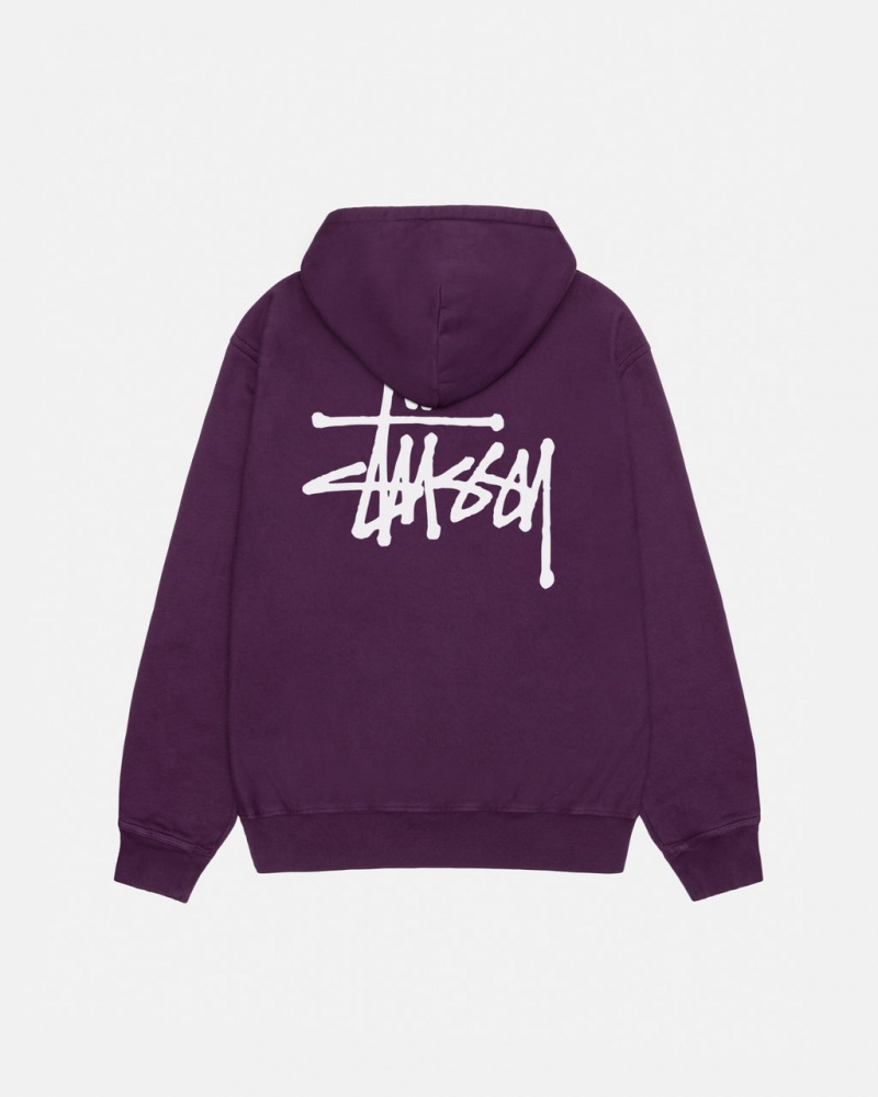 Stussy Basic Stussy Hoodie Pigment Dyed Moški Pulover s Kapuco Vijolične Slovenija | PCG-8613