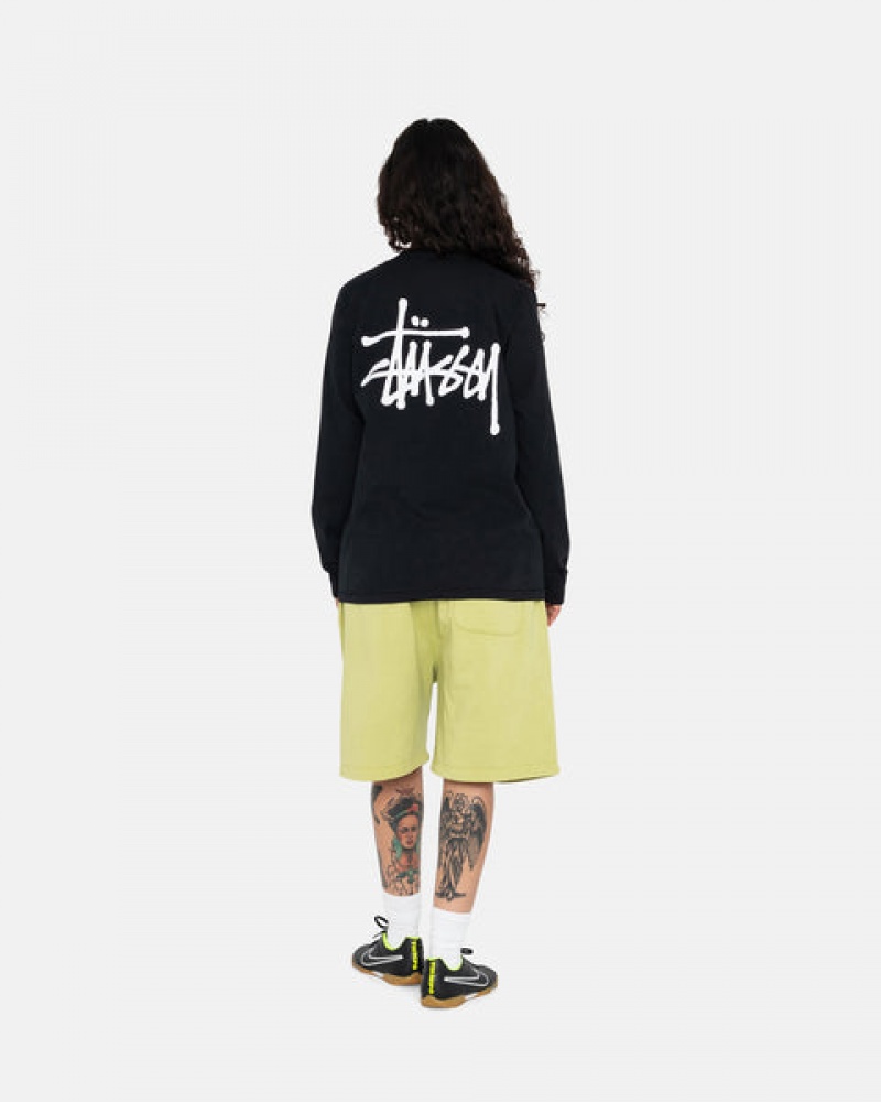 Stussy Basic Stussy Ls Tee Moški T Shirt Črne Slovenija | SIE-3599