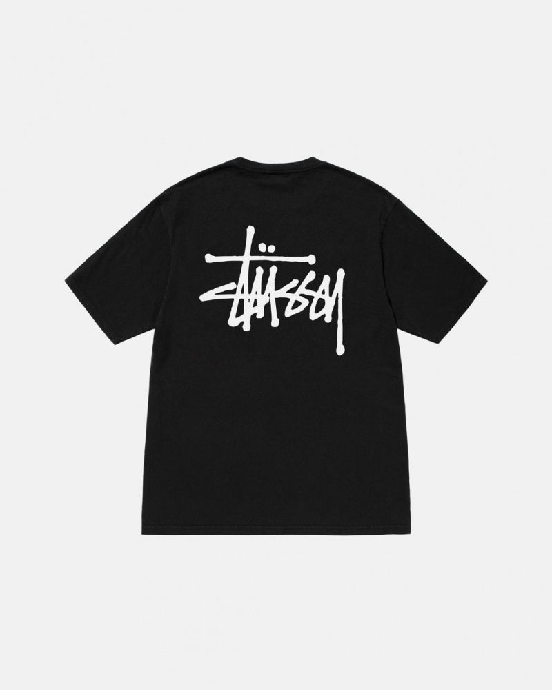 Stussy Basic Stussy Pigment Dyed Tee Moški T Shirt Črne Slovenija | OFD-7502