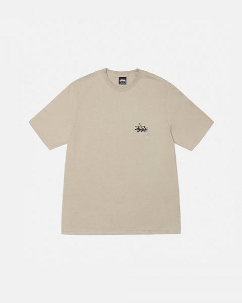 Stussy Basic Stussy Tee Moški T Shirt Kaki Slovenija | NWC-3659