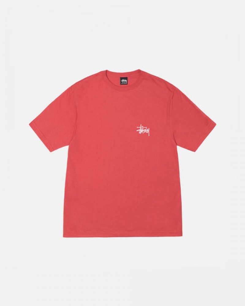 Stussy Basic Stussy Tee Moški T Shirt Rdeče Slovenija | YRP-6605