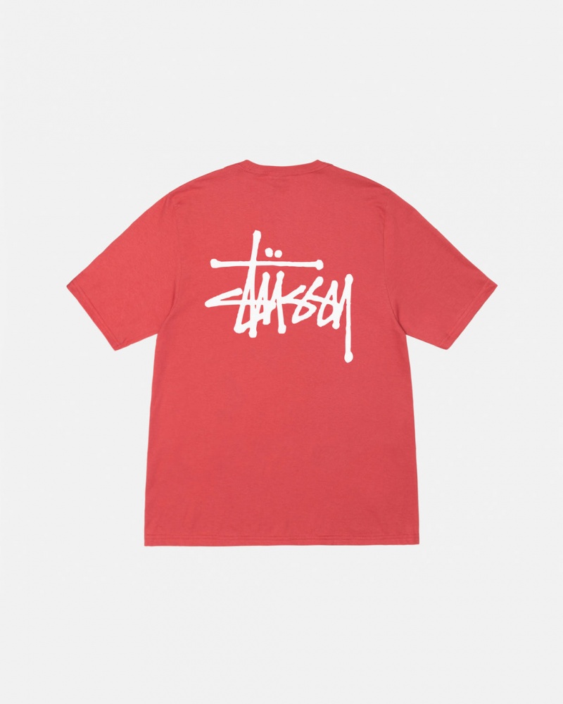 Stussy Basic Stussy Tee Moški T Shirt Rdeče Slovenija | YRP-6605