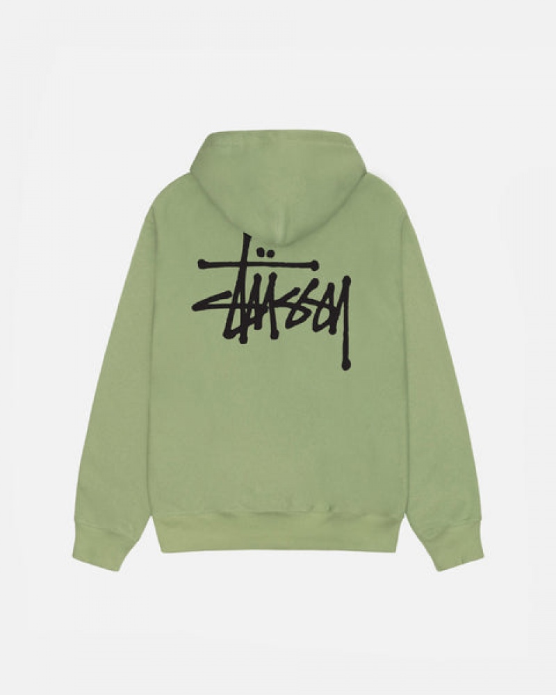 Stussy Basic Stussy Zip Hood Moški Puloverji Zelene Slovenija | PLD-1649