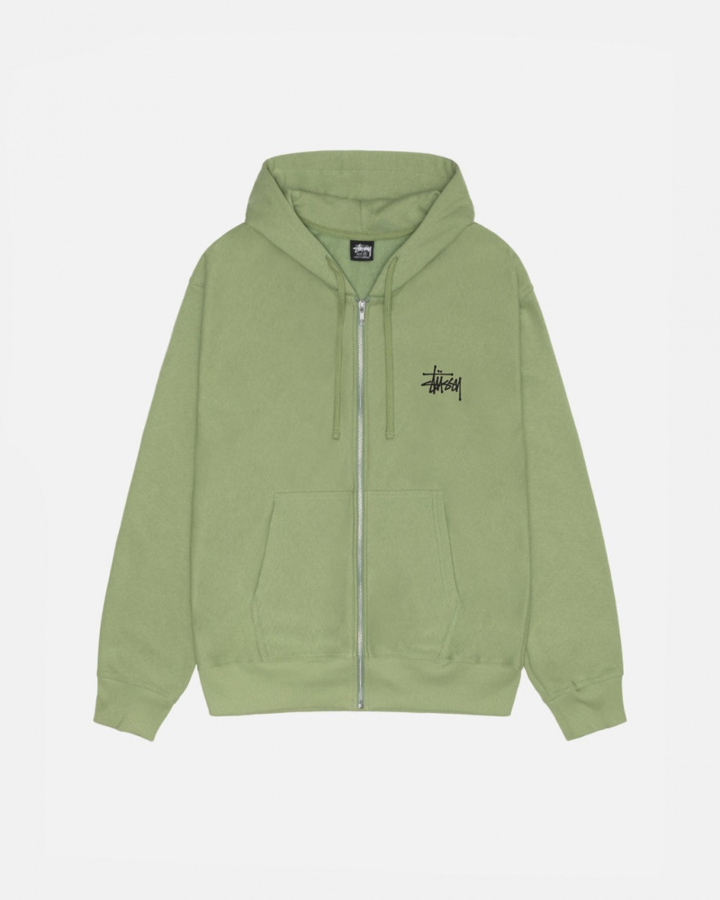 Stussy Basic Stussy Zip Hood Moški Puloverji Zelene Slovenija | PLD-1649