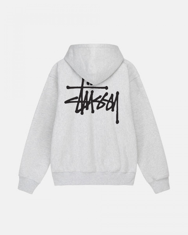 Stussy Basic Stussy Zip Hoodie Moški Pulover s Kapuco Sive Slovenija | PNR-9587