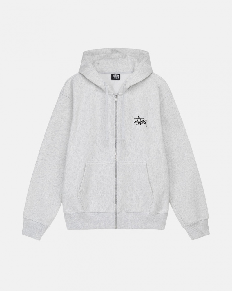 Stussy Basic Stussy Zip Hoodie Moški Pulover s Kapuco Sive Slovenija | PNR-9587