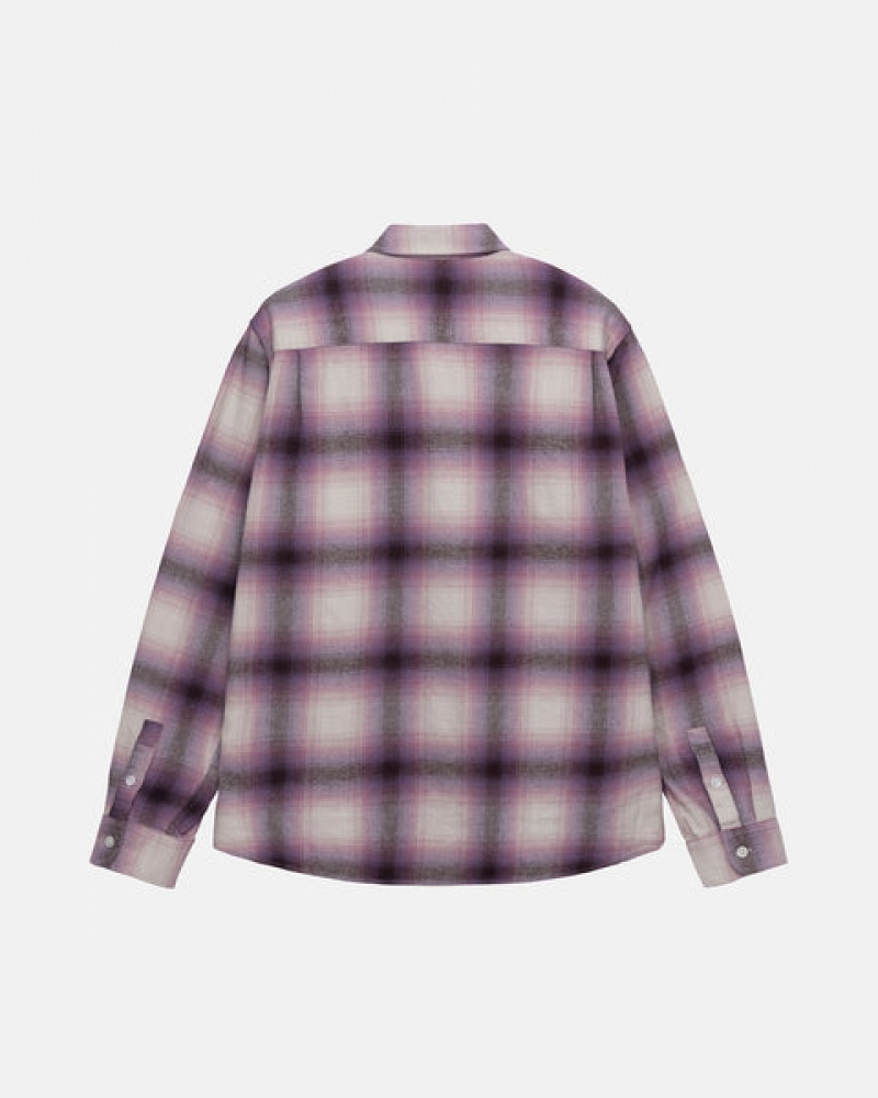 Stussy Bay Plaid Shirt Moški Srajce Bordo Slovenija | CIU-5955