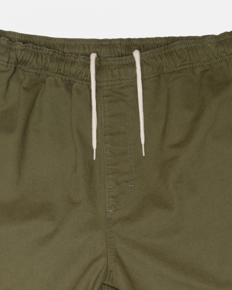 Stussy Beach Pant Brushed Cotton Moški Hlače Olivno Zelene Slovenija | ZZS-1669