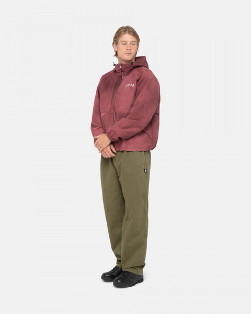 Stussy Beach Pant Brushed Cotton Moški Hlače Olivno Zelene Slovenija | ZZS-1669