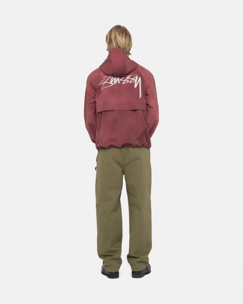 Stussy Beach Pant Brushed Cotton Moški Hlače Olivno Zelene Slovenija | ZZS-1669