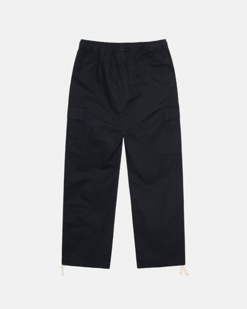 Stussy Beach Pant Ripstop Cargo Moški Hlače Črne Slovenija | MYE-6191