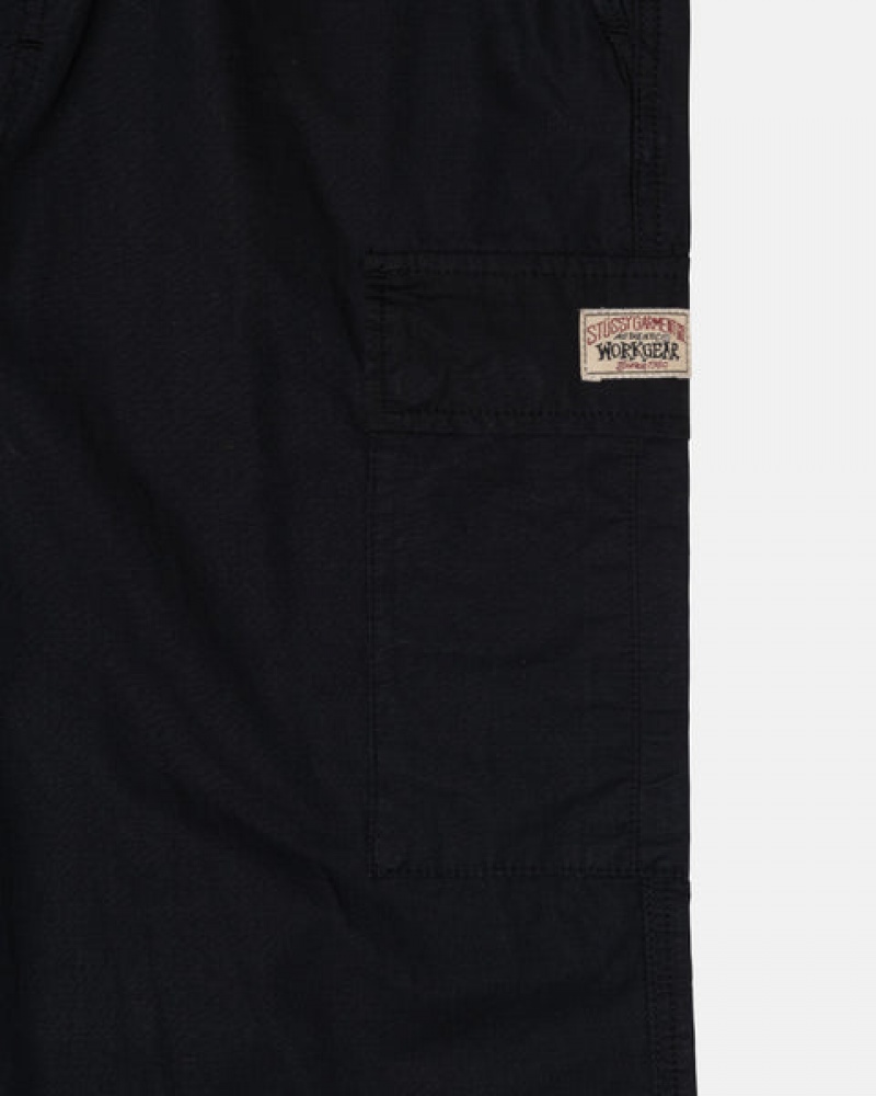 Stussy Beach Pant Ripstop Cargo Moški Hlače Črne Slovenija | MYE-6191