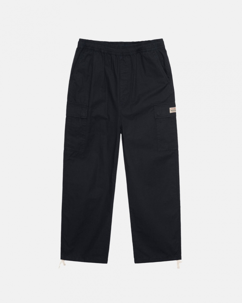 Stussy Beach Pant Ripstop Cargo Moški Hlače Črne Slovenija | MYE-6191