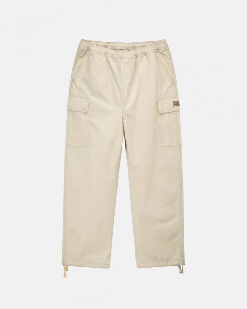 Stussy Beach Pant Ripstop Cargo Moški Hlače Kremna Slovenija | UZT-9563