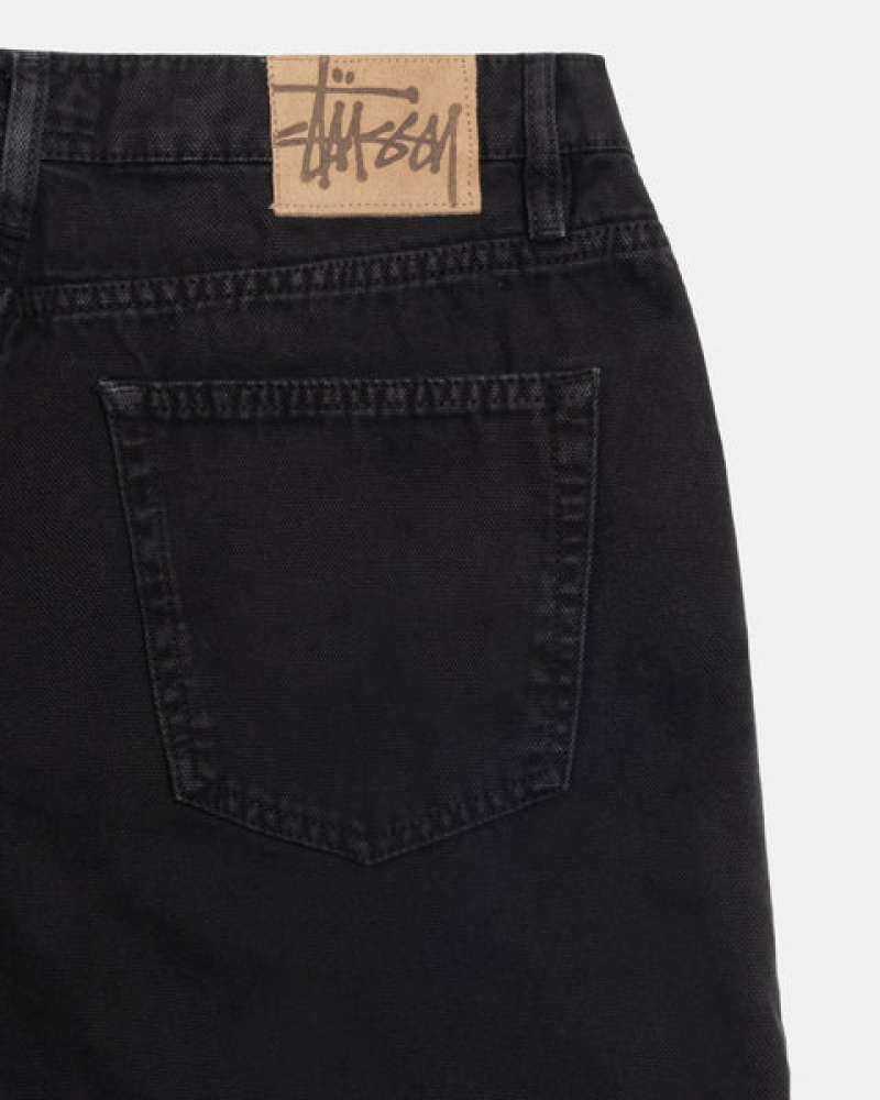 Stussy Big Ol' Jean Washed Canvas Moški Hlače Črne Slovenija | TOE-5153