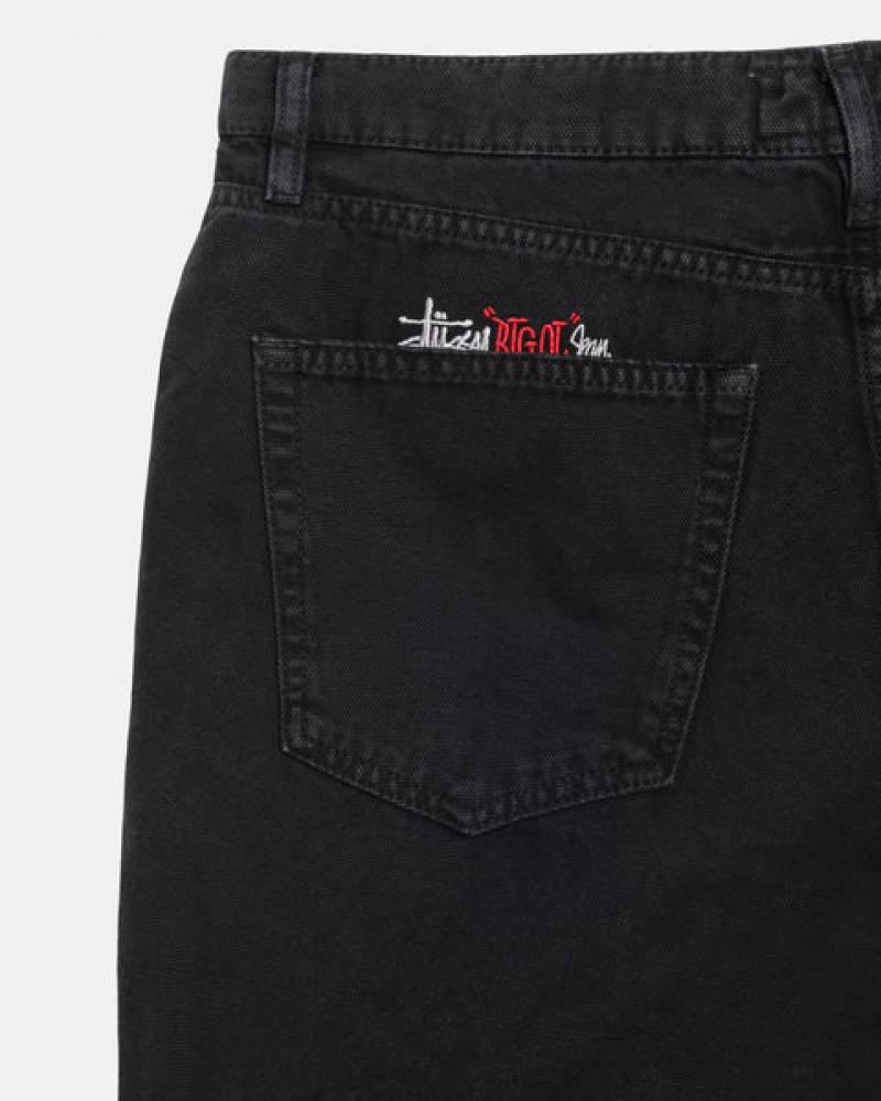 Stussy Big Ol' Jean Washed Canvas Ženski Hlače Črne Slovenija | OPN-9163