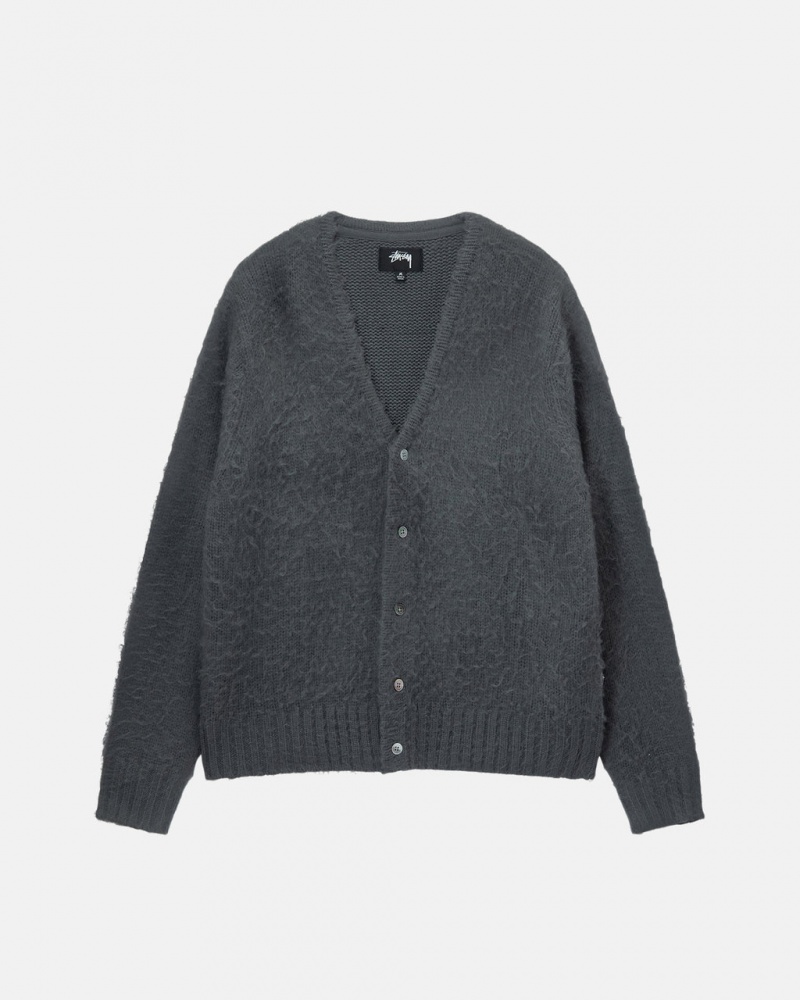 Stussy Brushed Cardigan Moški Puloverji Charcoal Slovenija | AYX-5459