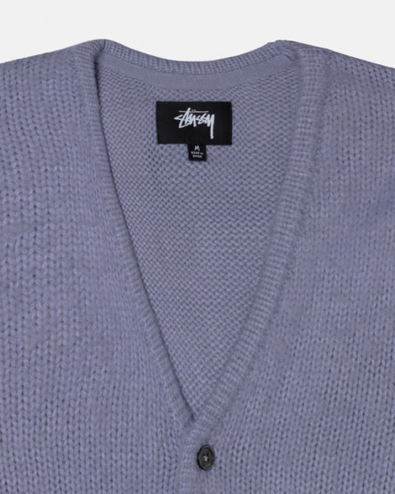 Stussy Brushed Cardigan Moški Puloverji Vijolične Slovenija | BZM-2762