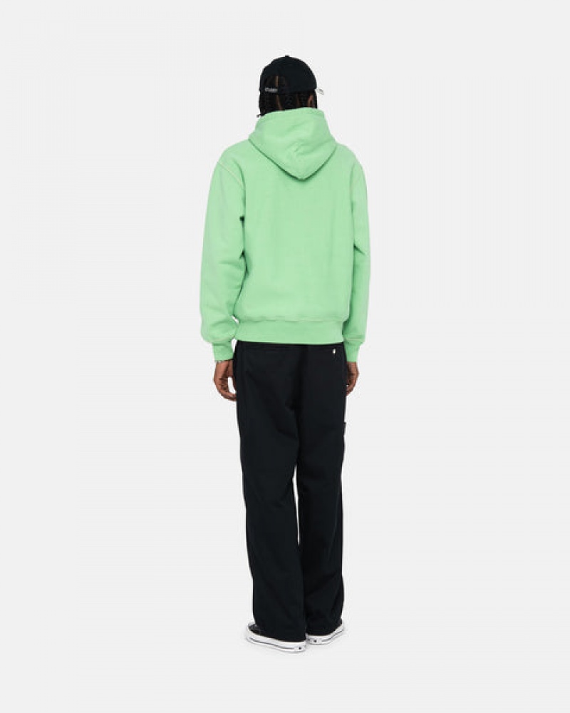 Stussy Contrast Stitch Label Hood Moški Puloverji Zelene Slovenija | YVA-3628