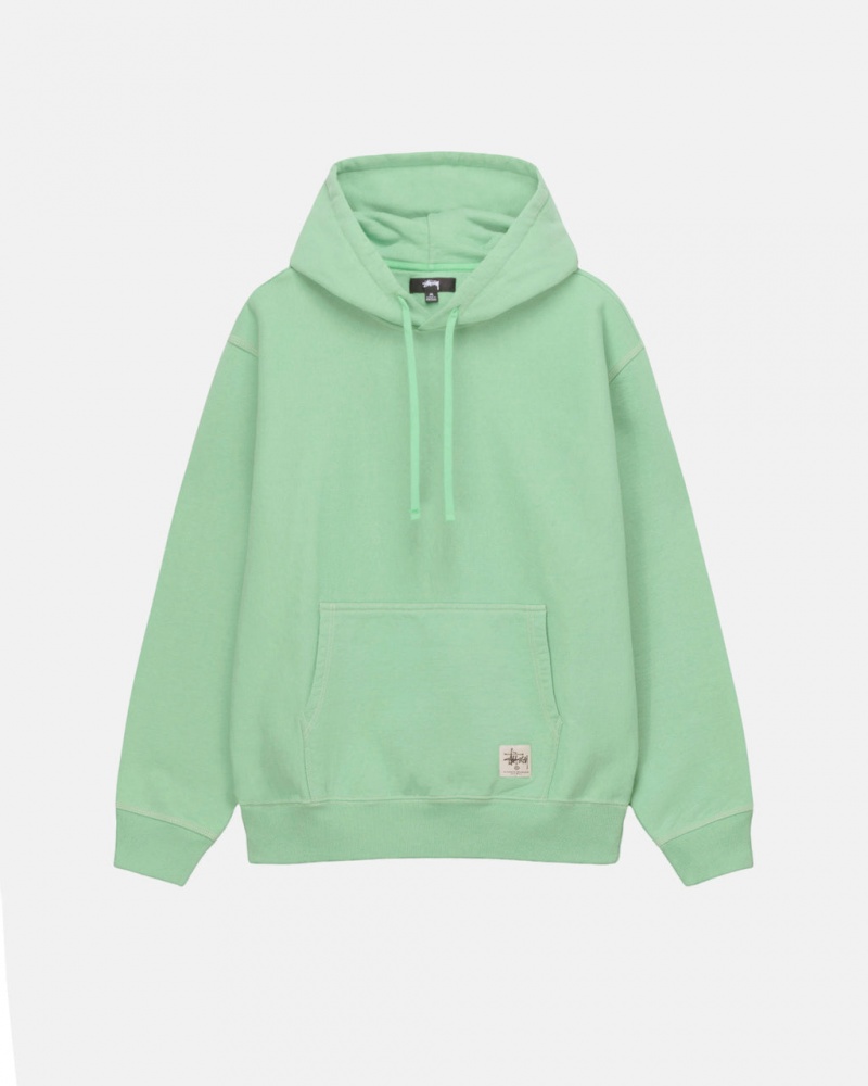 Stussy Contrast Stitch Label Hood Moški Puloverji Zelene Slovenija | YVA-3628