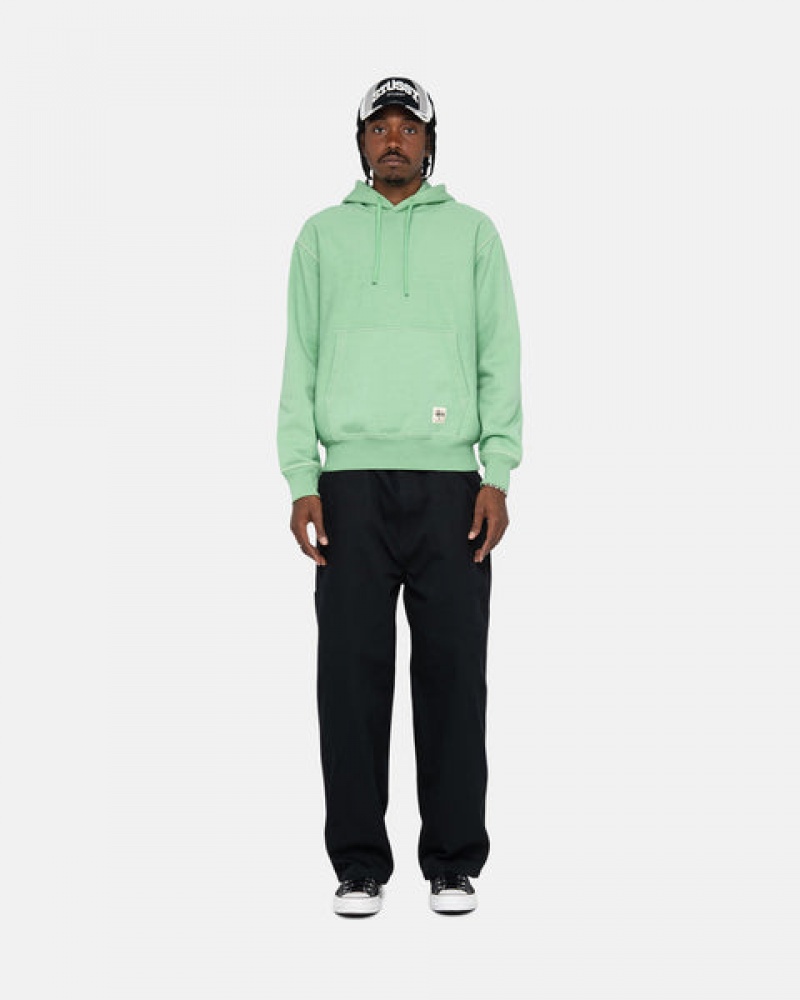 Stussy Contrast Stitch Label Hood Ženski Puloverji Zelene Slovenija | FUD-5486