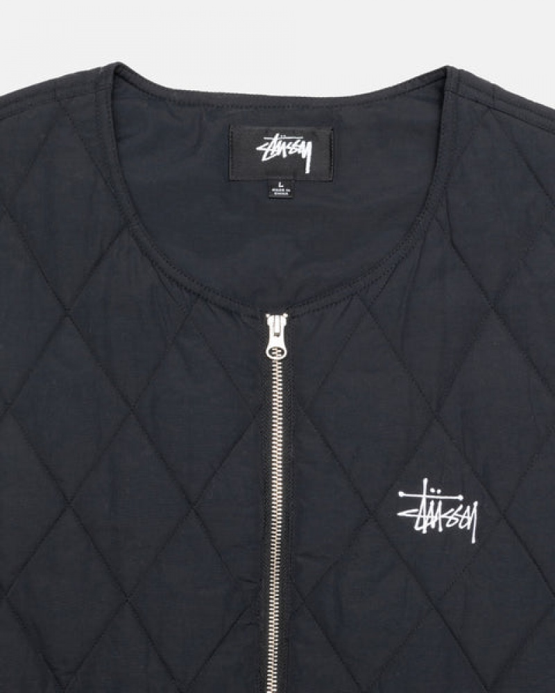 Stussy Diamond Prešite Vest Moški Telovnik Črne Slovenija | HKK-4403