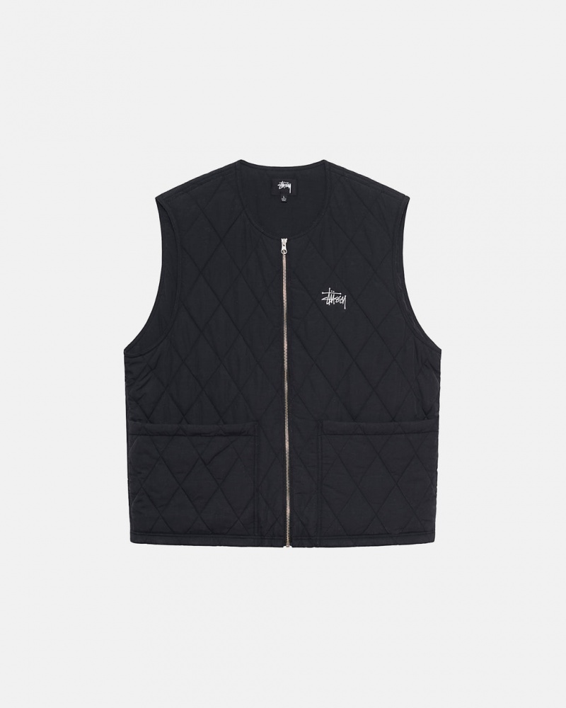 Stussy Diamond Prešite Vest Moški Telovnik Črne Slovenija | HKK-4403