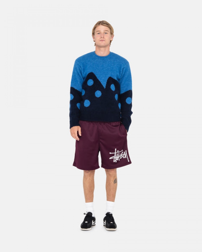 Stussy Dice Fuzzy Crew Moški Puloverji Modre Slovenija | CPJ-0030