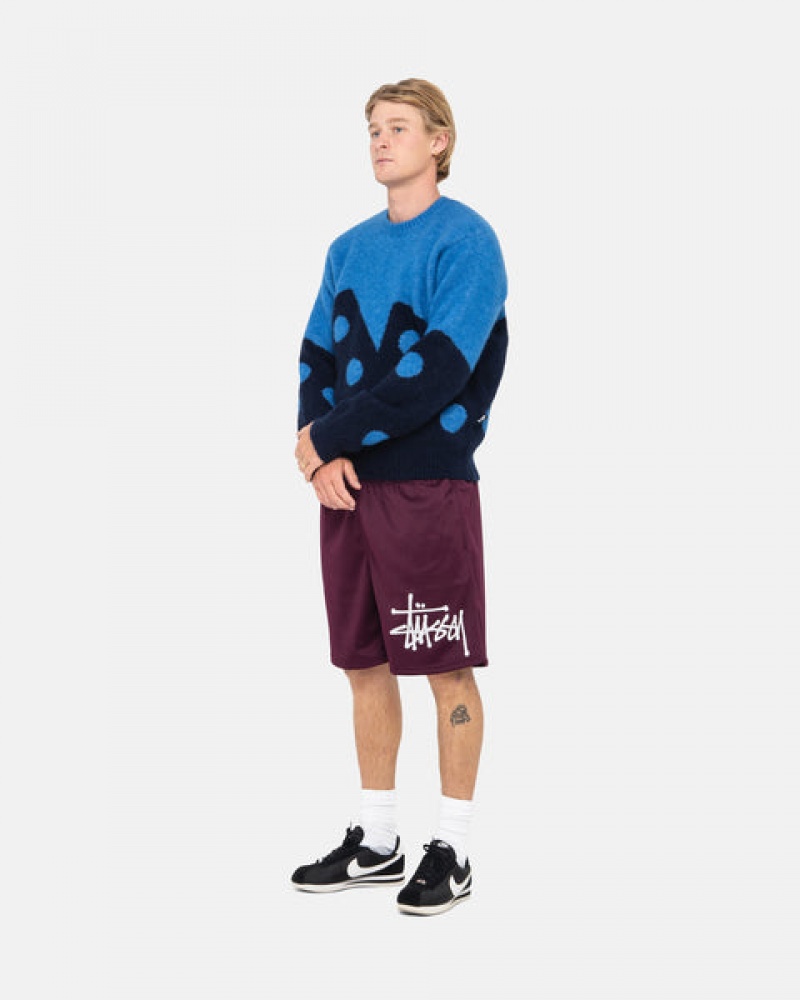 Stussy Dice Fuzzy Crew Moški Puloverji Modre Slovenija | CPJ-0030