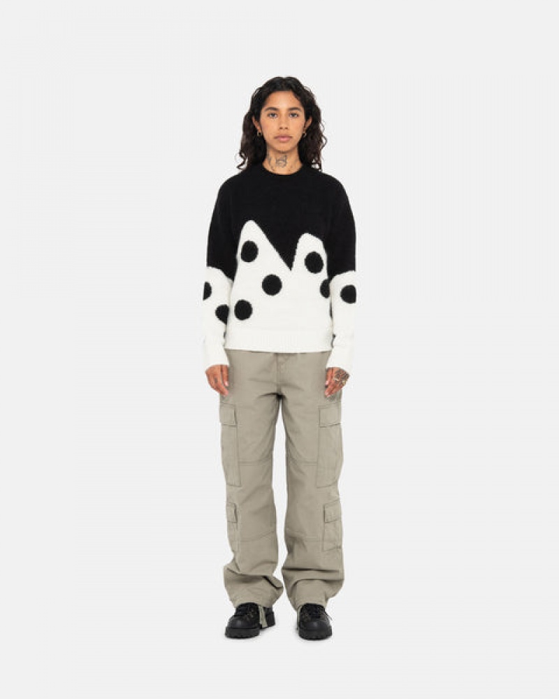 Stussy Dice Fuzzy Crew Moški Puloverji Črne Slovenija | ZAE-3691