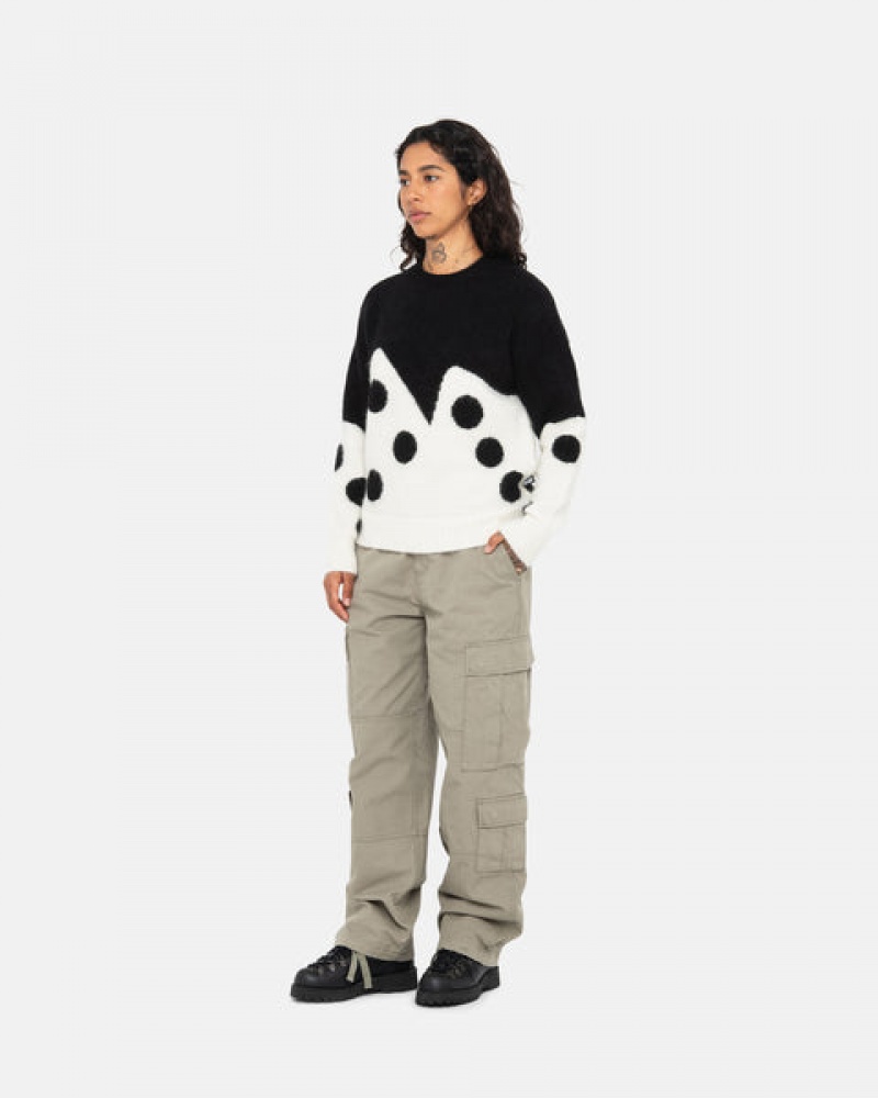 Stussy Dice Fuzzy Crew Moški Puloverji Črne Slovenija | ZAE-3691