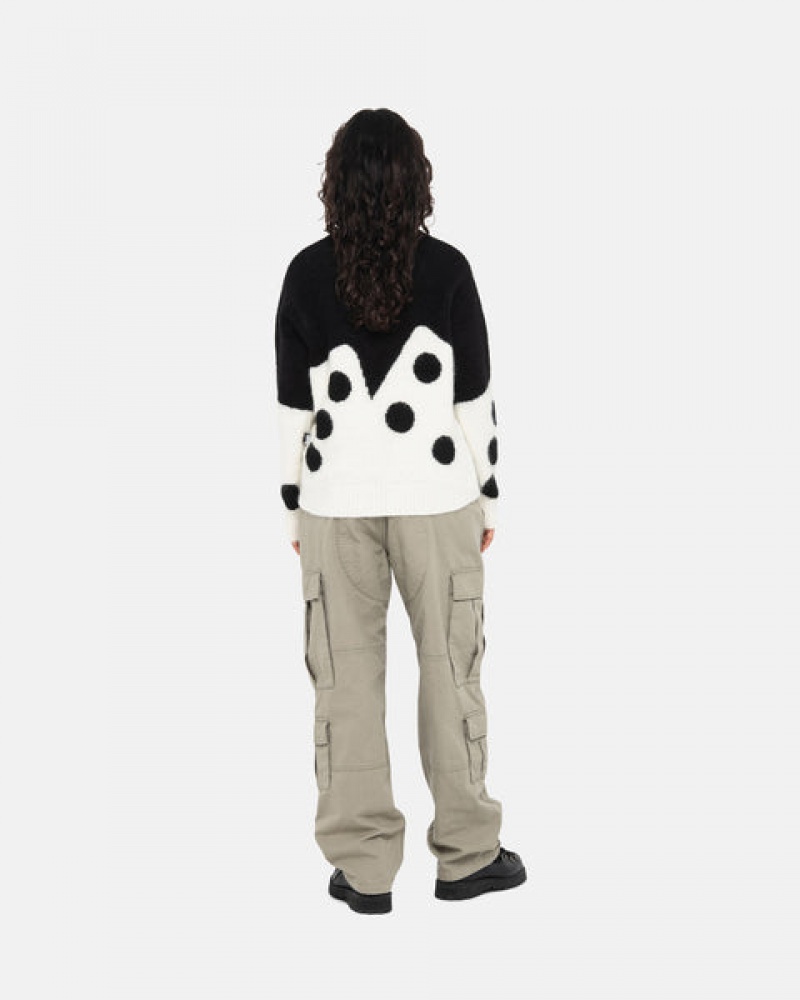 Stussy Dice Fuzzy Crew Moški Puloverji Črne Slovenija | ZAE-3691