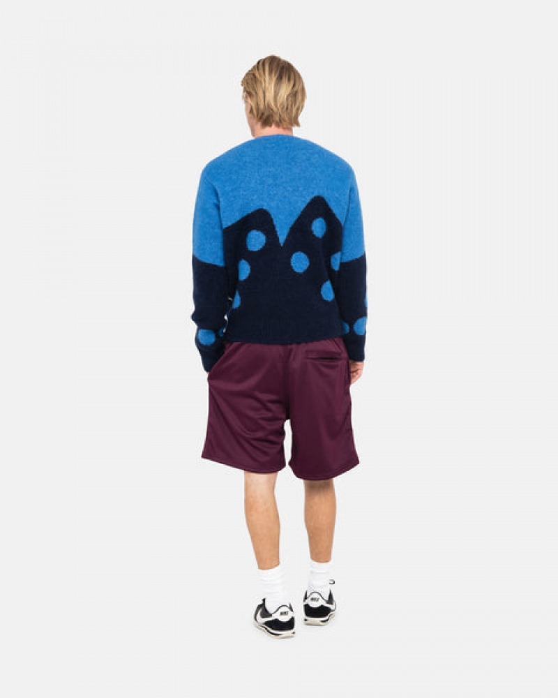 Stussy Dice Fuzzy Crew Ženski Puloverji Modre Slovenija | EYS-7427