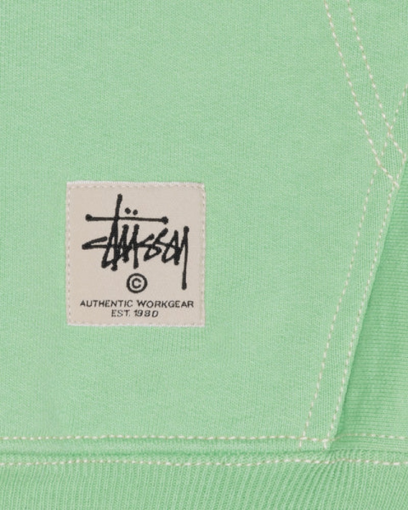 Stussy Double Face Label Zip Hoodie Moški Pulover s Kapuco Zelene Slovenija | FAY-4237