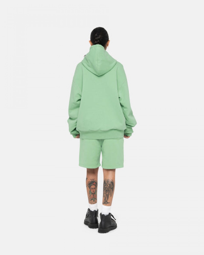 Stussy Double Face Label Zip Hoodie Ženski Pulover s Kapuco Zelene Slovenija | JID-5879