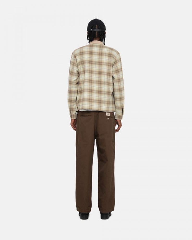 Stussy Frank Plaid Zip Shirt Ženski Srajce Rjave Slovenija | UBQ-7992