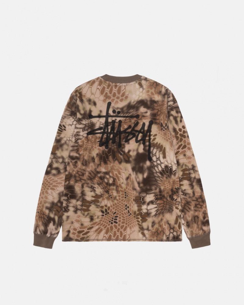 Stussy Kryptek Camo LS Thermal Moški Topi Rjave Slovenija | TNH-0774