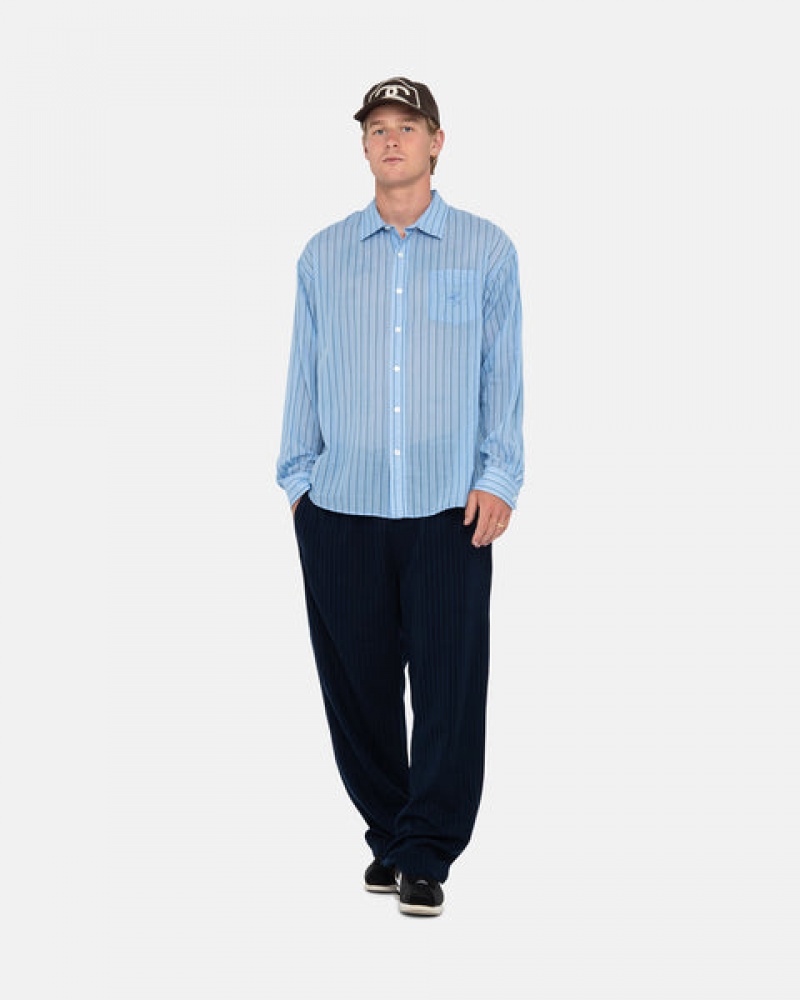 Stussy Light Weight Classic Shirt Moški Srajce Modre Slovenija | DKG-9225