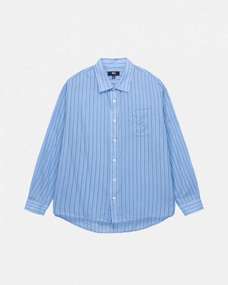 Stussy Light Weight Classic Shirt Moški Srajce Modre Slovenija | DKG-9225