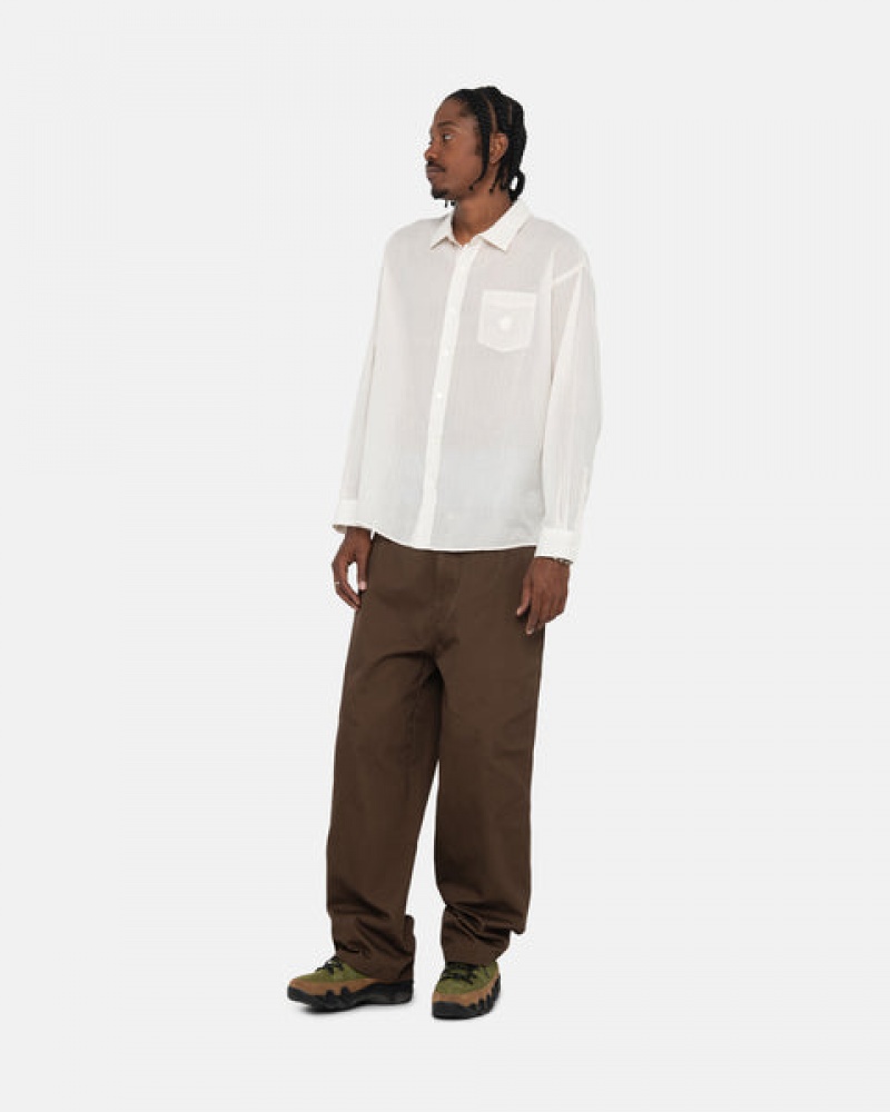 Stussy Light Weight Classic Shirt Moški Srajce Bele Slovenija | EEQ-7531