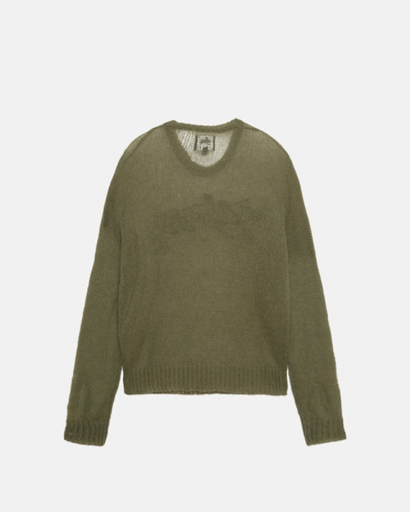 Stussy Loose Knit Sweater Moški Puloverji Olivno Zelene Slovenija | JWW-1619