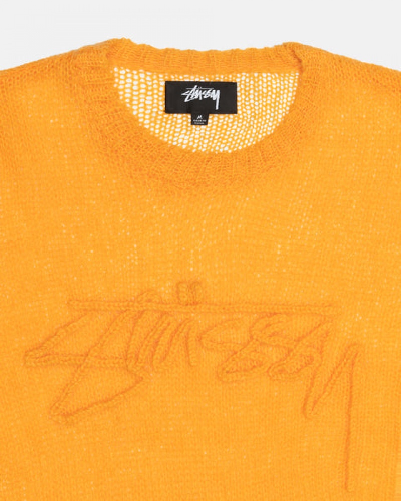 Stussy Loose Knit Sweater Moški Puloverji Oranžne Slovenija | PFU-9636