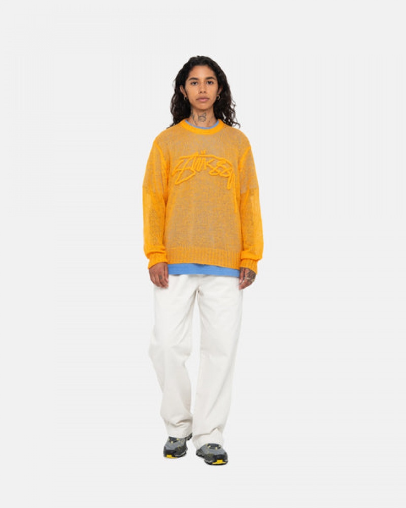 Stussy Loose Knit Sweater Moški Puloverji Oranžne Slovenija | PFU-9636