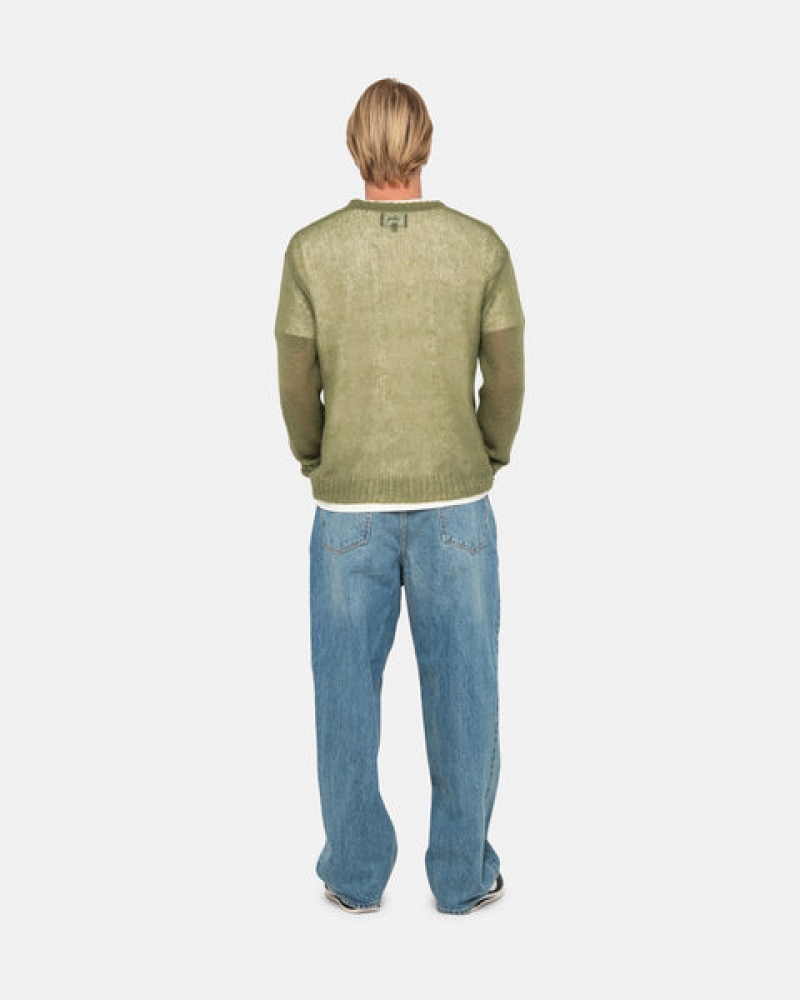 Stussy Loose Knit Sweater Ženski Puloverji Olivno Zelene Slovenija | SMV-8542