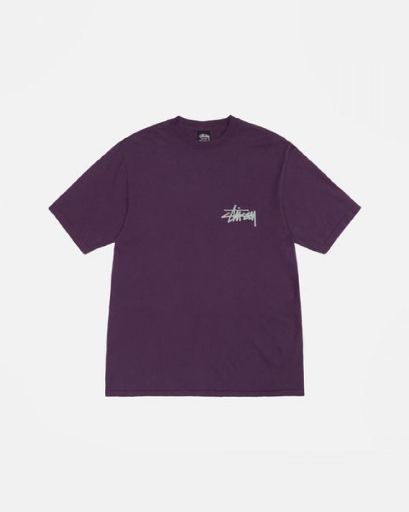 Stussy Old Phone Tee Pigment Dyed Moški T Shirt Vijolične Slovenija | HSZ-9360