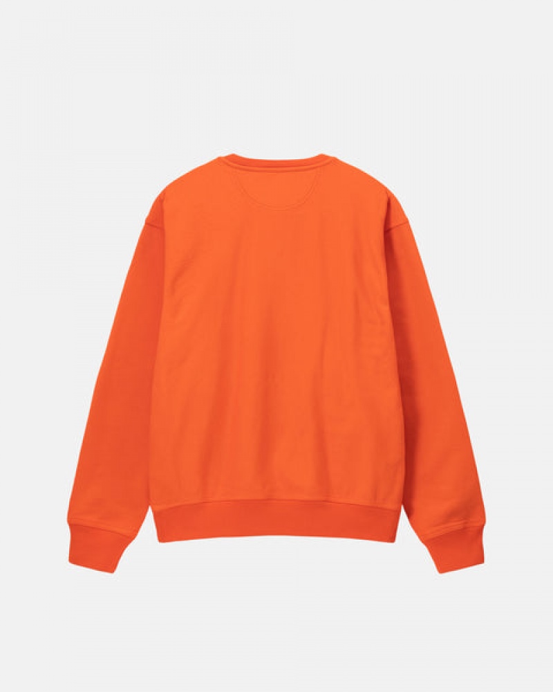 Stussy Overdyed Stock Logo Crew Moški Puloverji Oranžne Slovenija | MDT-4570